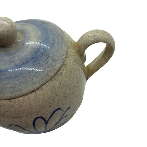 Sugar Bowl Retro Chic Arner’s White Blue Ceramic Sweet Little Kitchen Art Decor - Picture 6 of 15